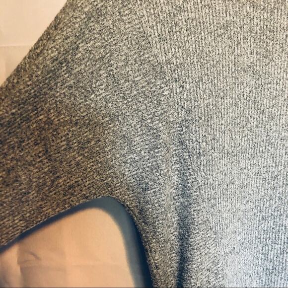 Express Shirt Ribbed Stretch Top Women’s XS Dolman Sleeve Gray Oversized - Picture 3 of 5